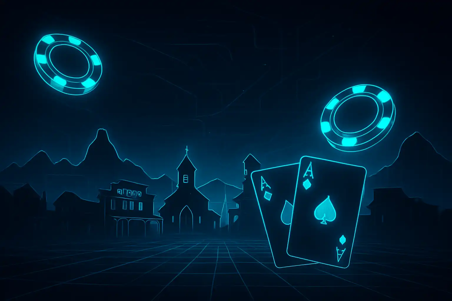 Neonfényes kaszinó-sziluett háttérkép a Westio Casino számára